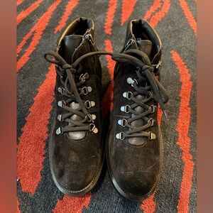 Aquatalia Women's Black Suede Lace Up Ankle Boots